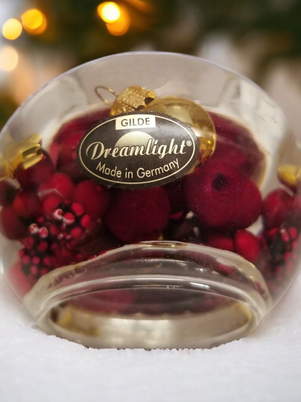Holly Berry Glass Candle Holder Christmas Vintage GILDE Dreamlight German Decor - Picture 6 of 8